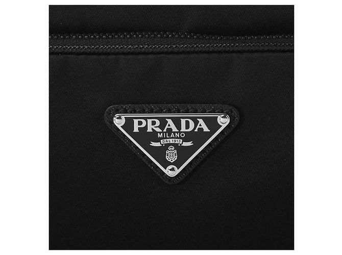 Prada Borsa a tracolla in nylon e pelle Saffiano Nero - vista 11