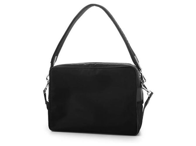 Prada Borsa a tracolla in nylon e pelle Saffiano Nero - vista 4