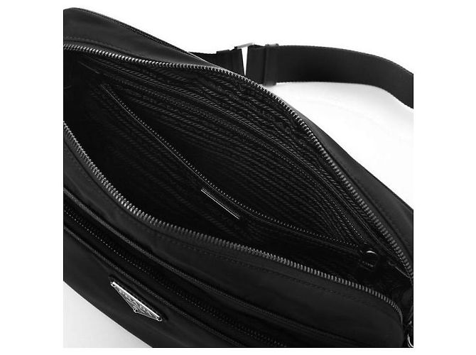 Prada Borsa a tracolla in nylon e pelle Saffiano Nero - vista 7