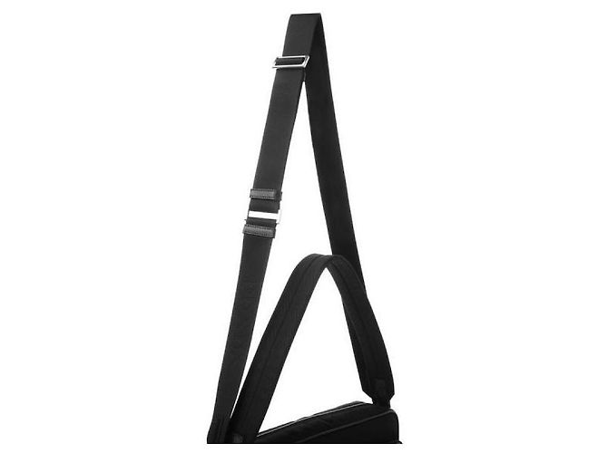 Prada Borsa a tracolla in nylon e pelle Saffiano Nero - vista 9