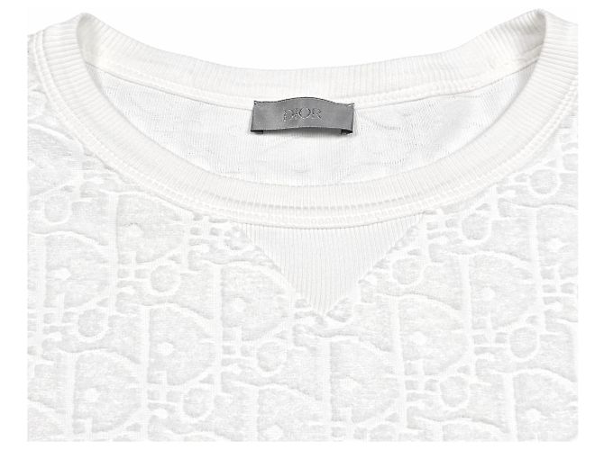 Dior Oblique Terry T-Shirt mit kurzen Ärmeln Weiß - Ansicht 4