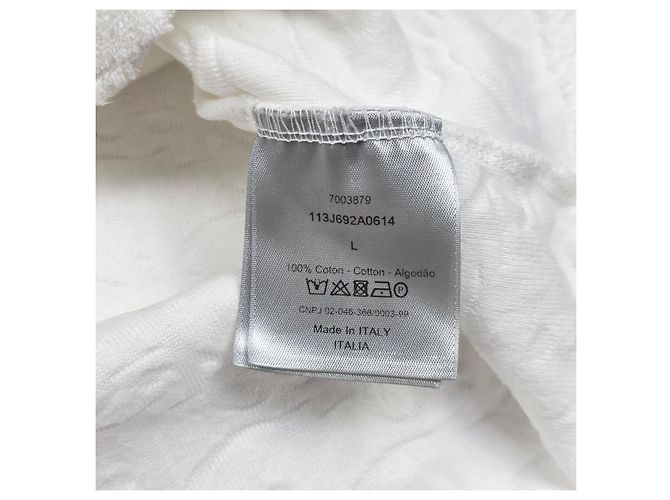 Dior Oblique Terry T-Shirt mit kurzen Ärmeln Weiß - Ansicht 5