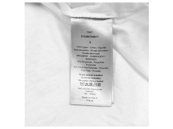 Dior Kurzarm T-Shirt Weiß Baumwolle - Ansicht 5