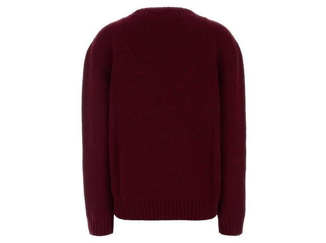 Prada Kaschmir-Wollpullover mit Logo und Rundhalsausschnitt Rot - Ansicht 4