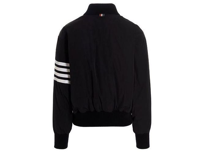 Thom Browne Oversized gesteppte Blouson mit Bar-Streifen aus Polyester-Twill Blau - Ansicht 4