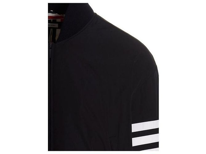 Thom Browne Oversized gesteppte Blouson mit Bar-Streifen aus Polyester-Twill Blau - Ansicht 5