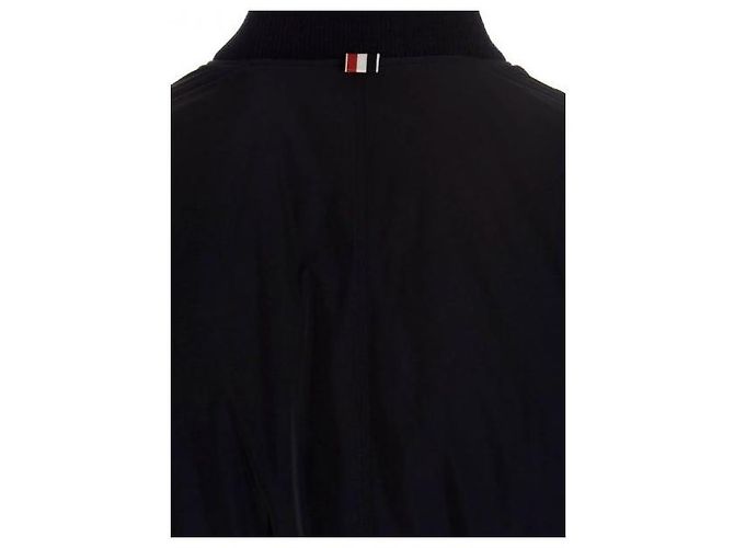 Thom Browne Oversized gesteppte Blouson mit Bar-Streifen aus Polyester-Twill Blau - Ansicht 6