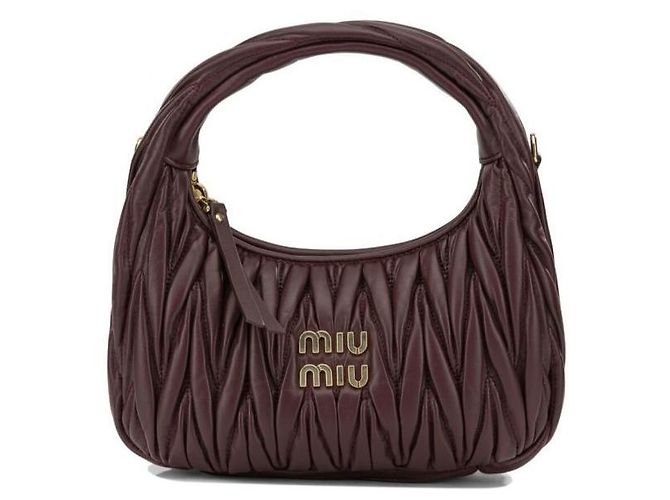 Miu Miu Borsa Hobo Wonder Materasse in pelle Napa Rosso - vista 3
