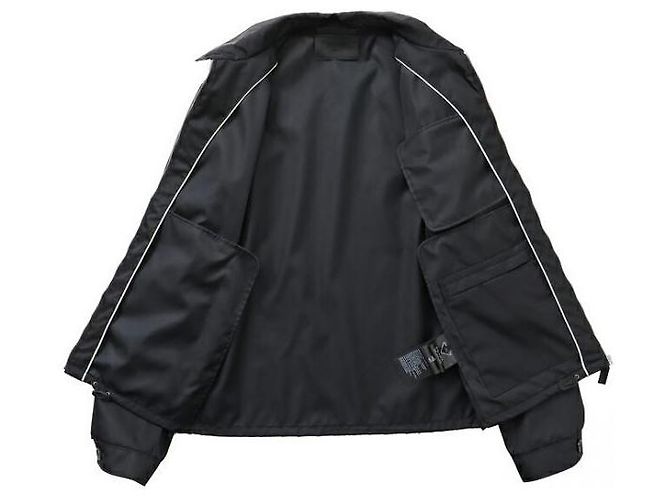 Prada Re-Nylon Triangle Logo Bomber Jacket Black - view 5