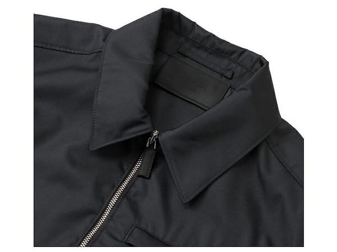 Prada Re-Nylon Triangle Logo Bomber Jacket Black - view 6