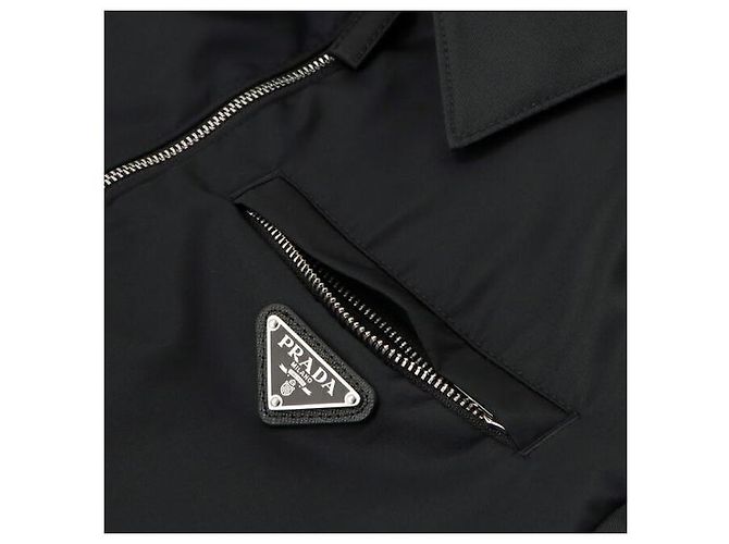 Prada Re-Nylon Triangle Logo Bomber Jacket Black - view 8