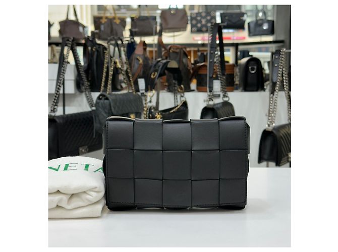 Bottega Veneta Borsa Cassette Small Intrecciato Nera Nero - vista 3