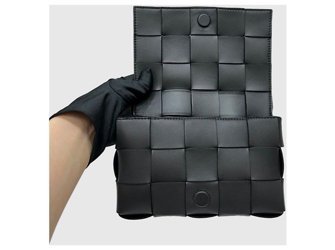 Bottega Veneta Borsa Cassette Small Intrecciato Nera Nero - vista 6