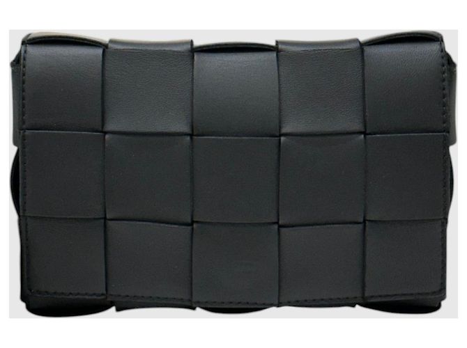 Bottega Veneta Borsa Cassette Small Intrecciato Nera Nero - vista 9