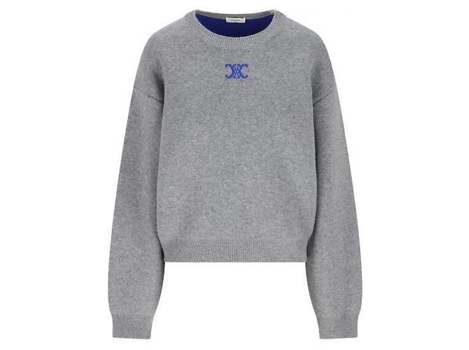 Céline Kaschmir-Pullover mit Rundhalsausschnitt Blau - Ansicht 3