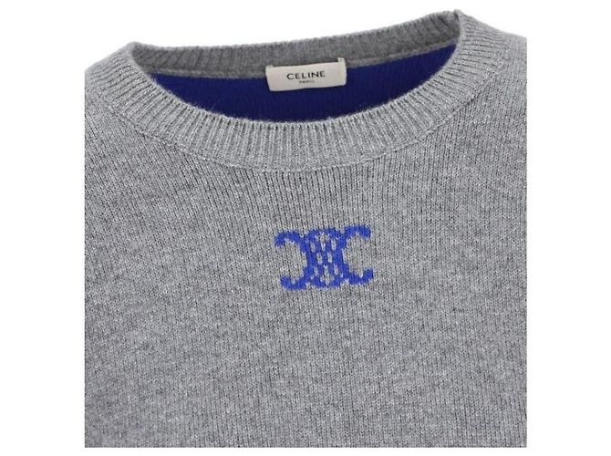 Céline Kaschmir-Pullover mit Rundhalsausschnitt Blau - Ansicht 5