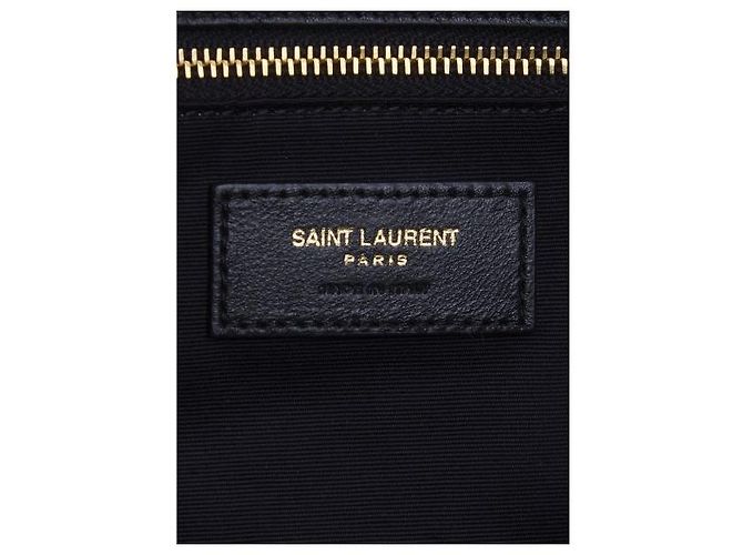 Saint Laurent Borsa grande in pelle di agnello grana Nero - vista 10