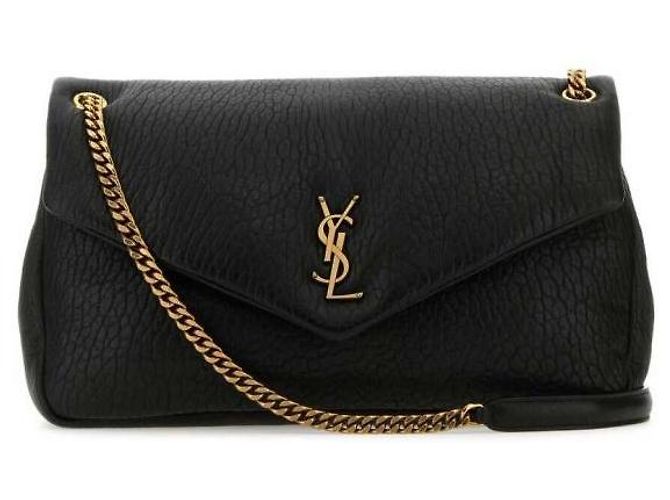 Saint Laurent Borsa grande in pelle di agnello grana Nero - vista 3