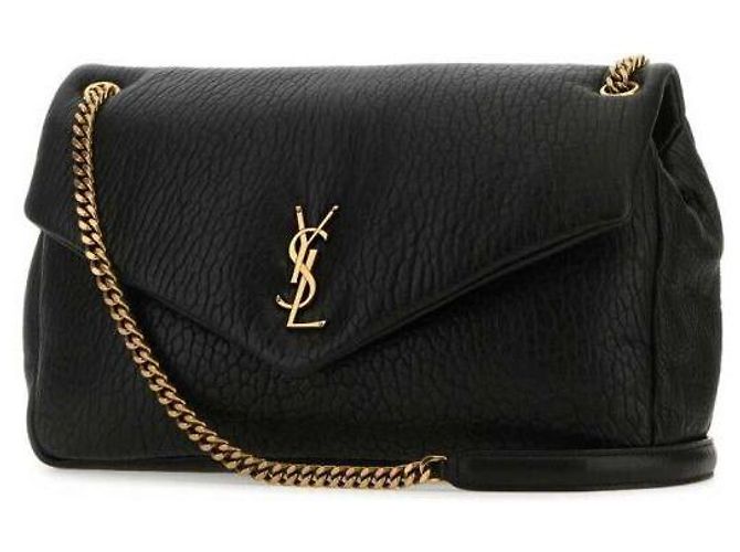 Saint Laurent Borsa grande in pelle di agnello grana Nero - vista 4