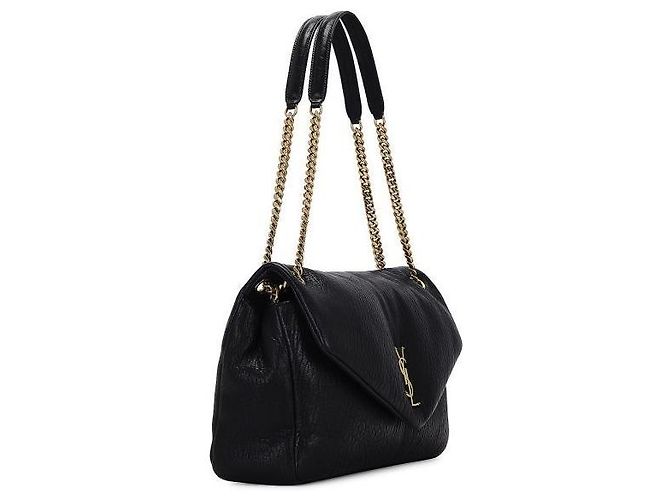 Saint Laurent Borsa grande in pelle di agnello grana Nero - vista 7
