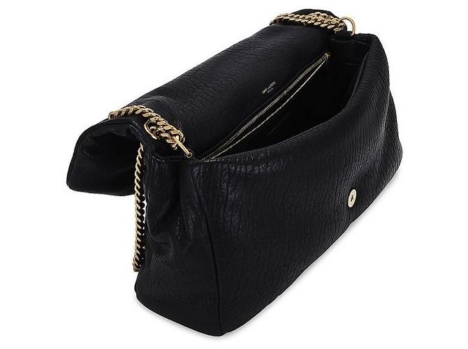 Saint Laurent Borsa grande in pelle di agnello grana Nero - vista 8