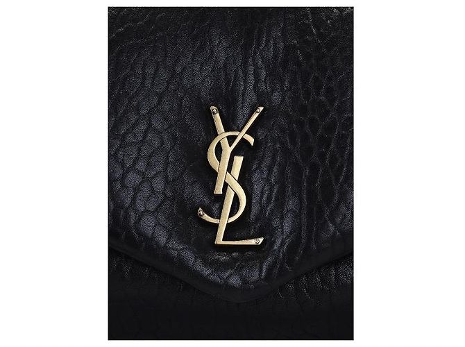 Saint Laurent Borsa grande in pelle di agnello grana Nero - vista 9