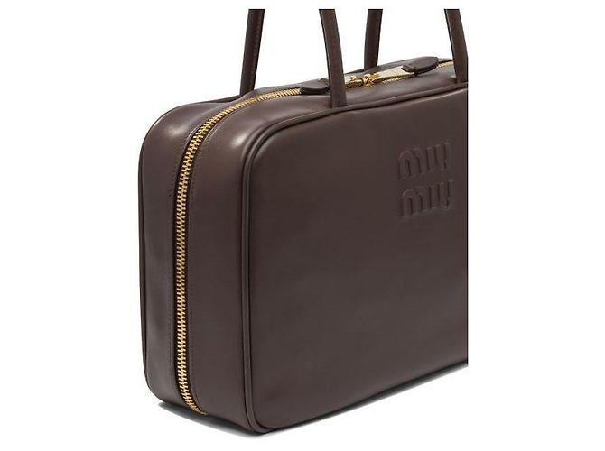 Miu Miu Leder-Schleifentasche Large Braun - Ansicht 6