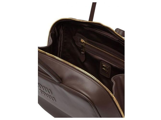 Miu Miu Leder-Schleifentasche Large Braun - Ansicht 7