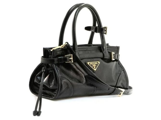 Prada Borsa a mano mini in pelle Bonny Nero - vista 4