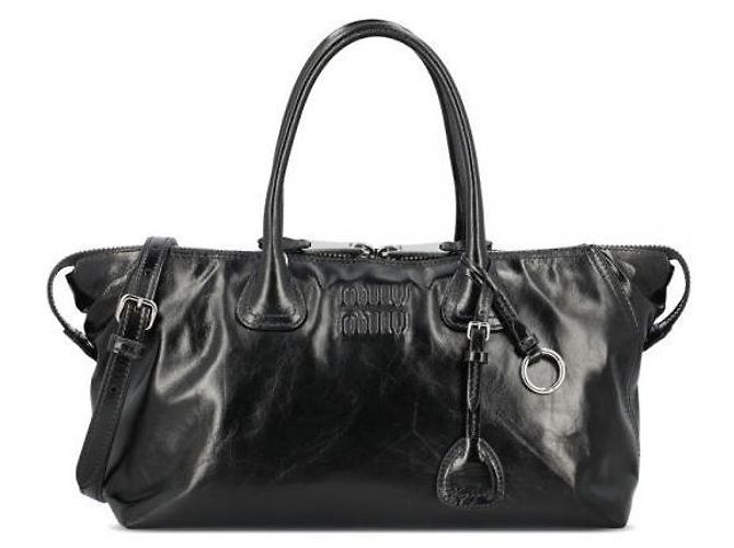 Borsa a mano Miu Miu in pelle lucida nera Nero - vista 3