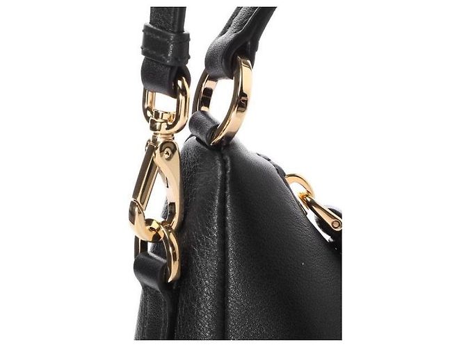 Prada Logo Triangle Leder Hobo-Tasche Schwarz - Ansicht 11