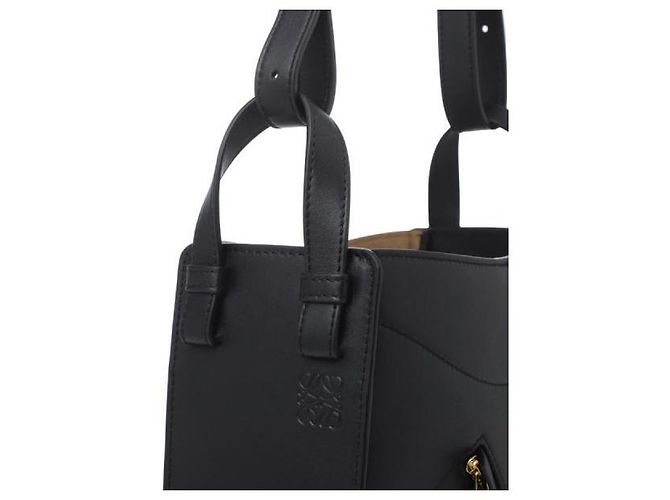 Loewe Borsa Hammock Slice in vitello lucido Nero - vista 10