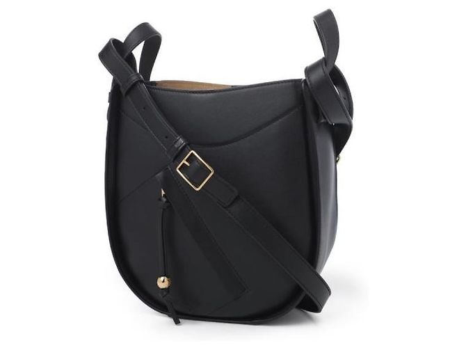 Loewe Borsa Hammock Slice in vitello lucido Nero - vista 3