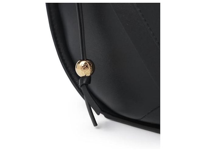 Loewe Borsa Hammock Slice in vitello lucido Nero - vista 9