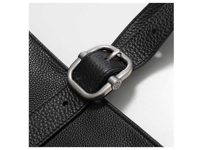 Loewe Saco Tote Loop com fecho de correr em pele de vitelo grão flexível Preto - vista 9