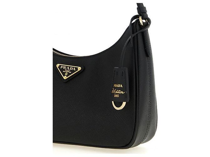 Prada Mini borsa in pelle Saffiano Reedition Nero - vista 5