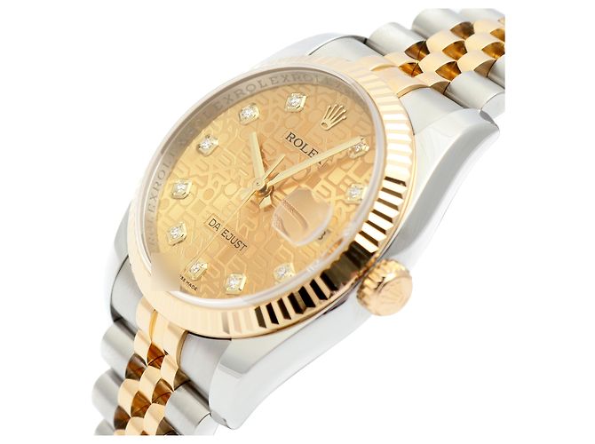 Rolex Orologio Combinazione Uomo Datejust con Quadrante Computer e Diamanti Originali Giallo - vista 10