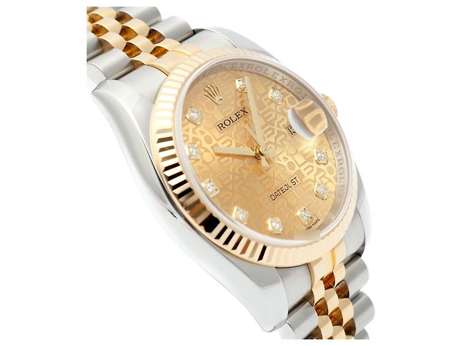 Rolex Orologio Combinazione Uomo Datejust con Quadrante Computer e Diamanti Originali Giallo - vista 11