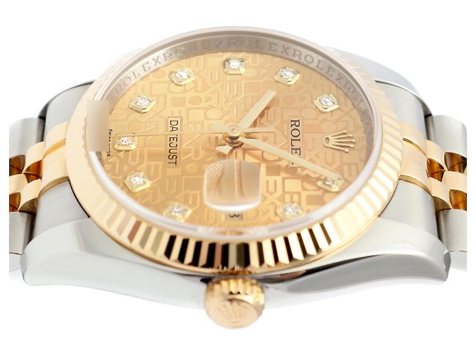 Rolex Orologio Combinazione Uomo Datejust con Quadrante Computer e Diamanti Originali Giallo - vista 12