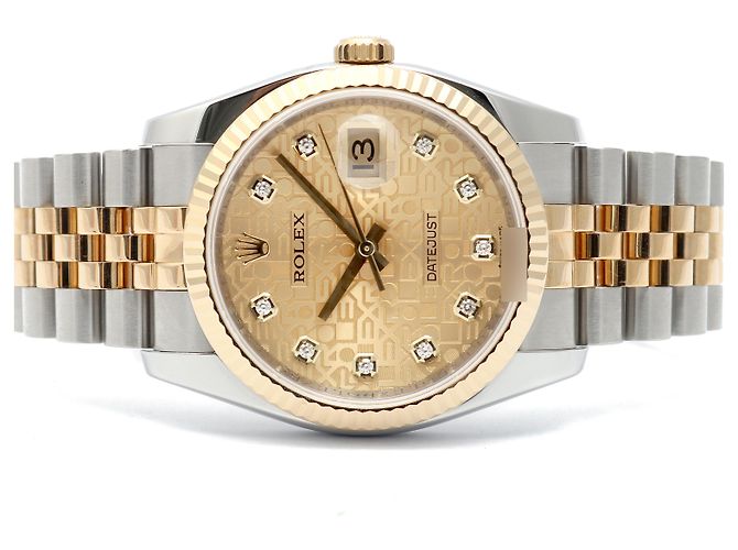 Rolex Orologio Combinazione Uomo Datejust con Quadrante Computer e Diamanti Originali Giallo - vista 18