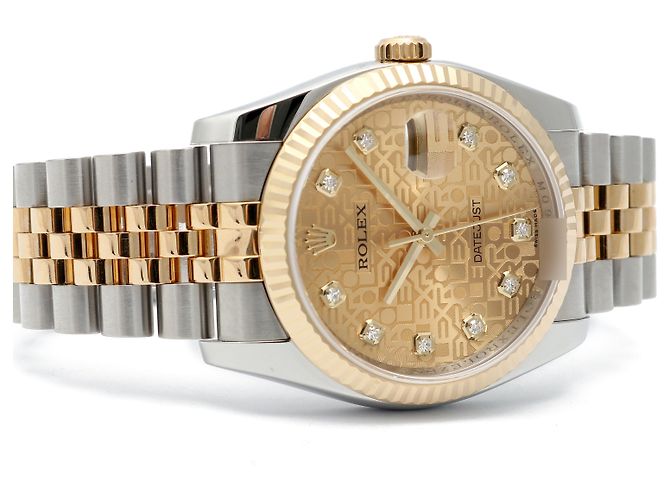 Rolex Orologio Combinazione Uomo Datejust con Quadrante Computer e Diamanti Originali Giallo - vista 19