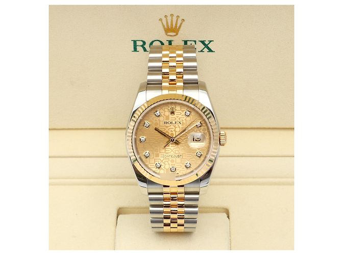 Rolex Orologio Combinazione Uomo Datejust con Quadrante Computer e Diamanti Originali Giallo - vista 2