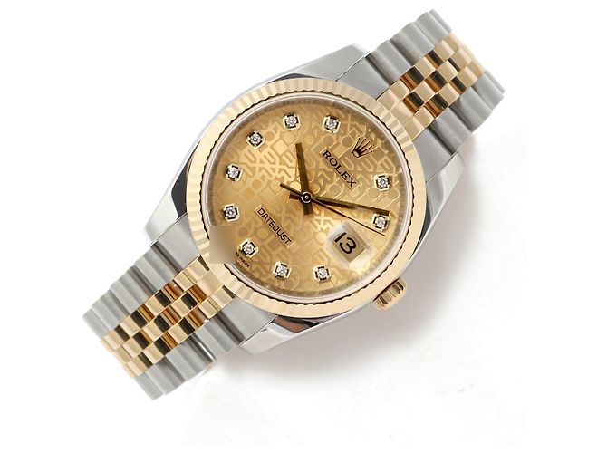 Rolex Orologio Combinazione Uomo Datejust con Quadrante Computer e Diamanti Originali Giallo - vista 22
