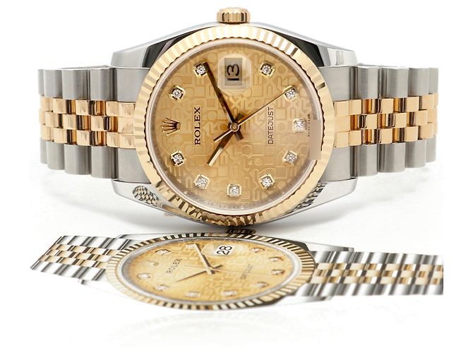 Rolex Orologio Combinazione Uomo Datejust con Quadrante Computer e Diamanti Originali Giallo - vista 23