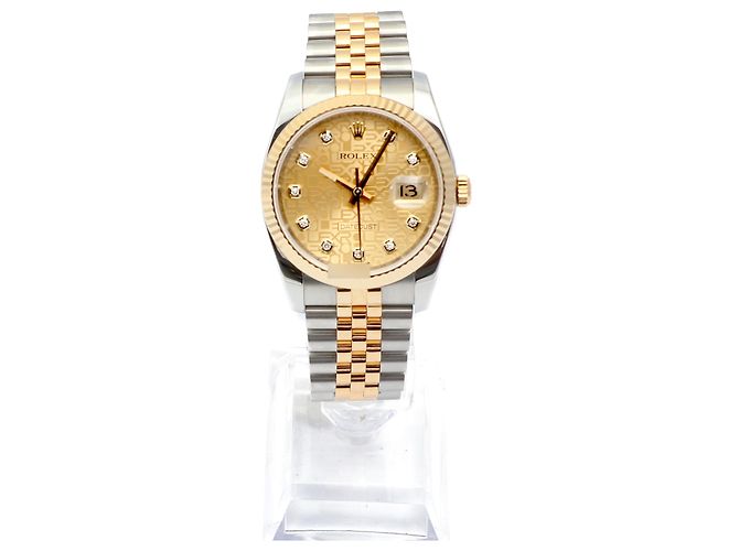 Rolex Orologio Combinazione Uomo Datejust con Quadrante Computer e Diamanti Originali Giallo - vista 3