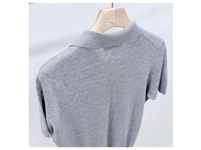 Brunello Cucinelli Baumwoll-Poloshirt mit kurzen Ärmeln Grau Braun - Ansicht 5