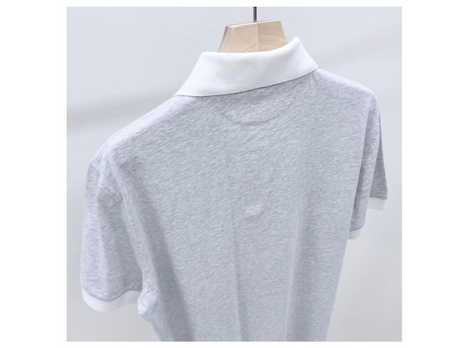 Brunello Cucinelli Baumwoll-Poloshirt mit kurzen Ärmeln Grau Braun - Ansicht 5
