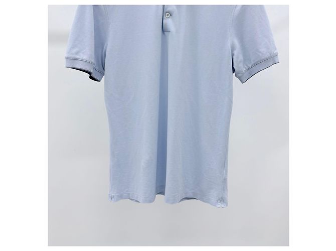 Brunello Cucinelli Baumwoll-Polohemd mit kurzen Ärmeln, hellblau - Ansicht 3
