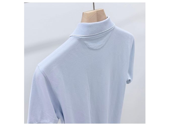 Brunello Cucinelli Baumwoll-Polohemd mit kurzen Ärmeln, hellblau - Ansicht 5