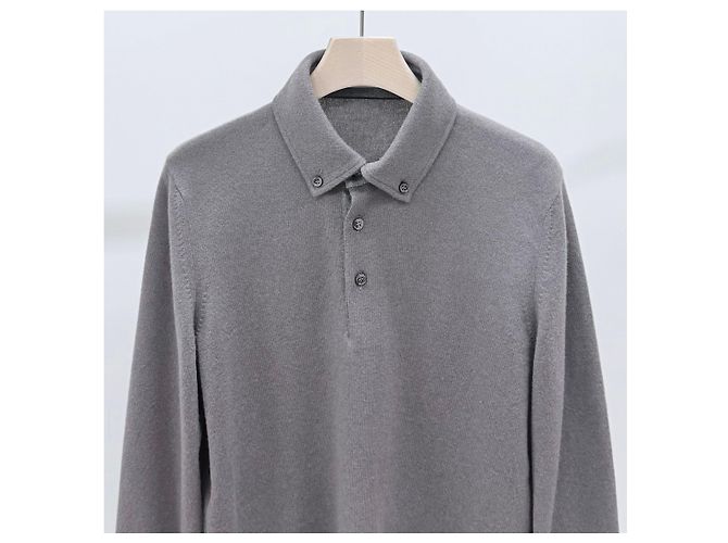 Brunello Cucinelli Kaschmir-Strickpolo Grey Braun - Ansicht 2